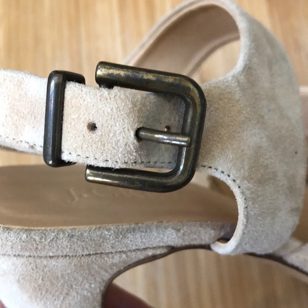 NEW J.Crew Suede Platform high heels NWOT never worn made in Italy Leather - Picture 13 of 14